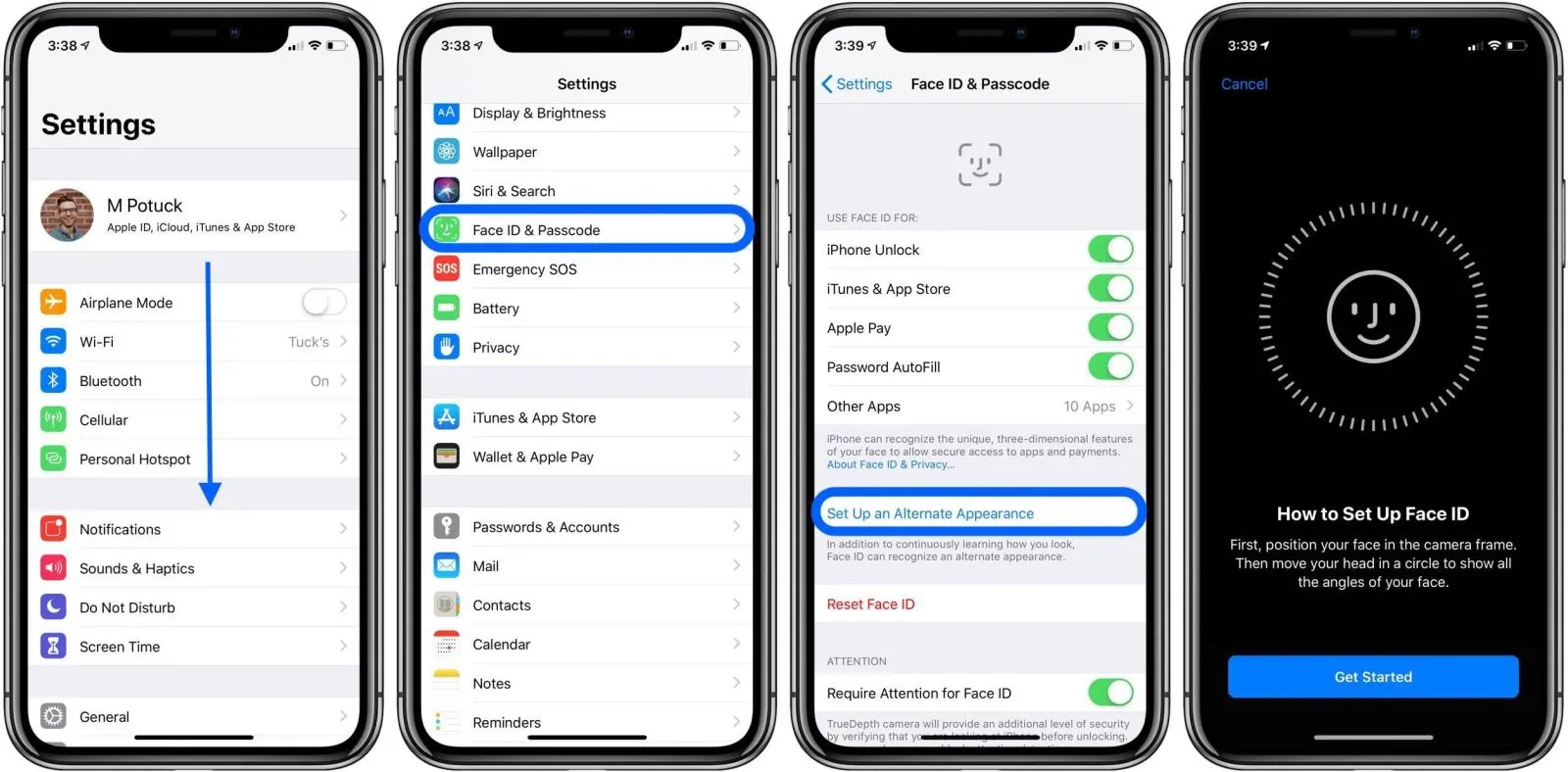 Cách thiết lập thêm người dùng Face ID trên iOS 12