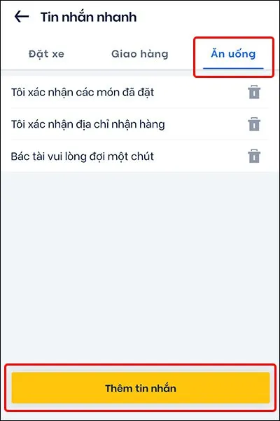 Cách thiết lập Tin nhắn nhanh trong ứng dụng Be vô cùng đơn giản và nhanh chóng