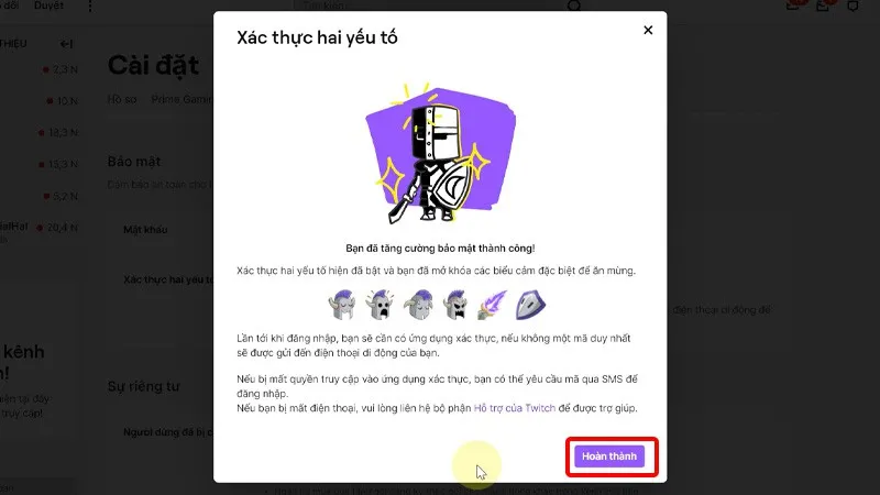 Cách thiết lập xác thực hai yếu tố tài khoản Twitch siêu dễ