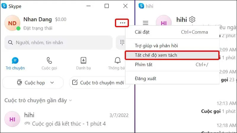 Cách thu nhỏ màn hình chat Skype trên máy tính cực dễ