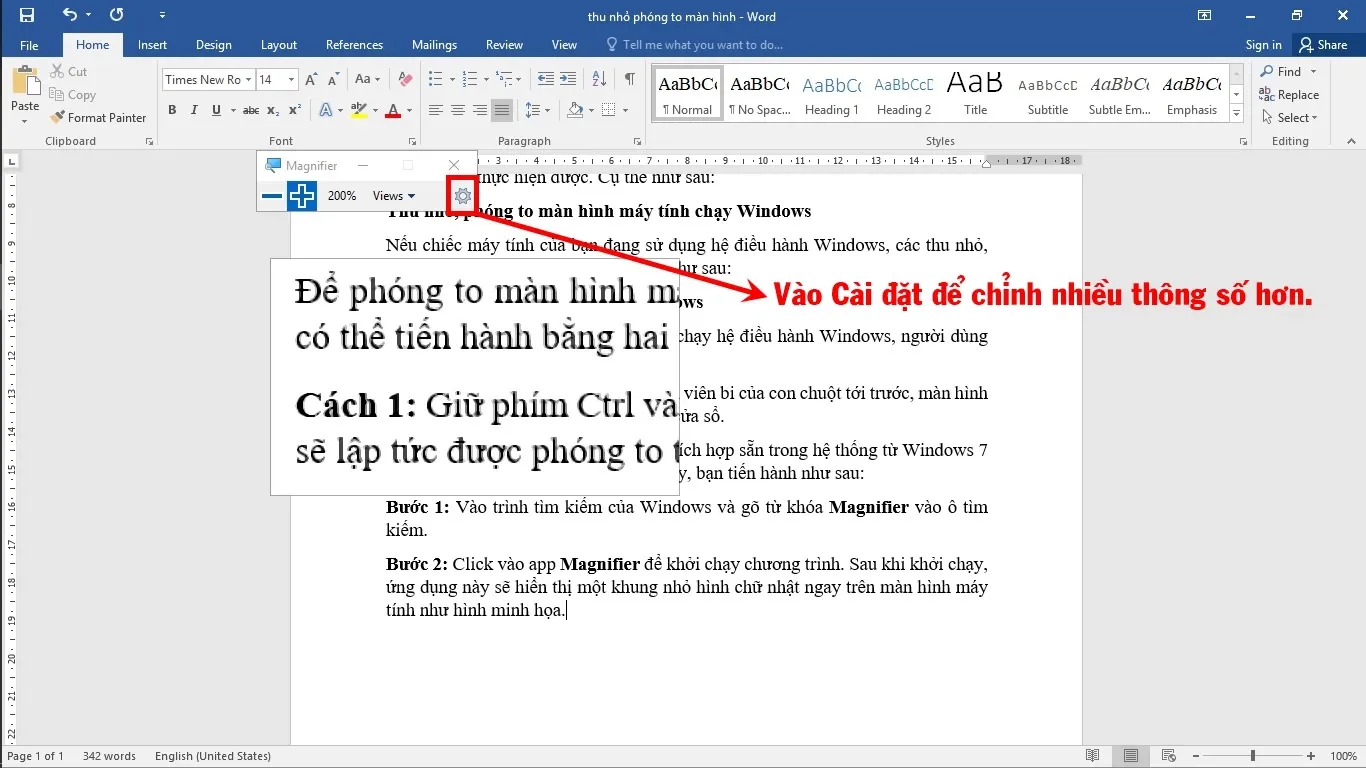 Cách thu nhỏ, phóng to màn hình máy tính siêu dễ