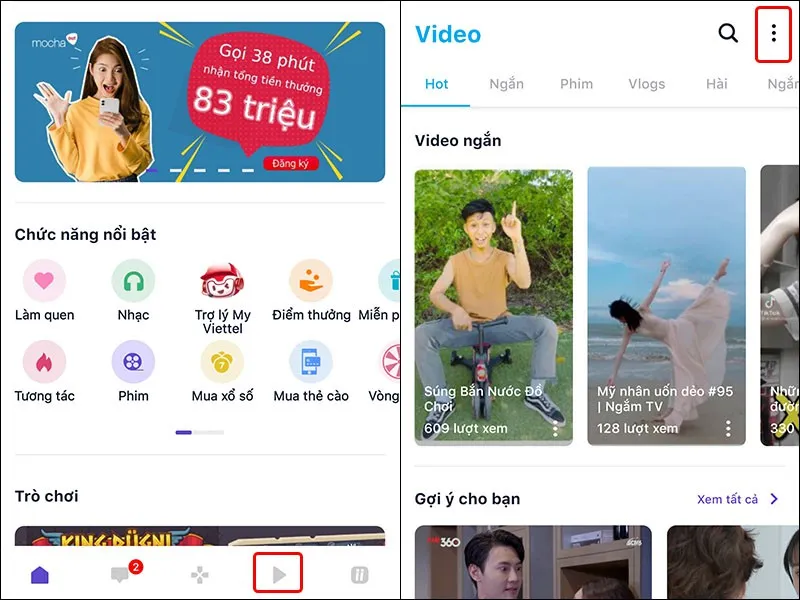 Cách tìm lại những video đã xem trên ứng dụng Mocha cực kỳ đơn giản