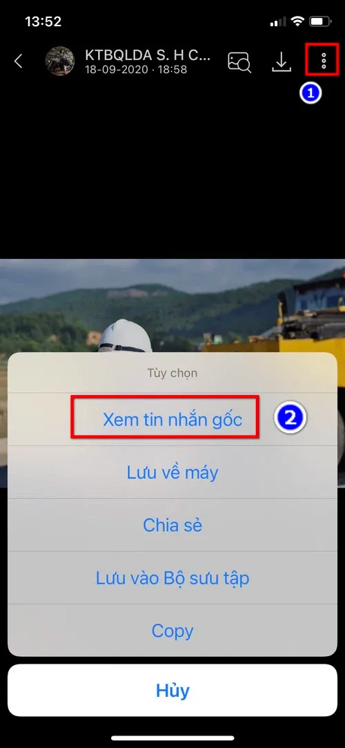 Cách tìm tin nhắn gốc của hình ảnh và tệp file chia sẻ trên Zalo