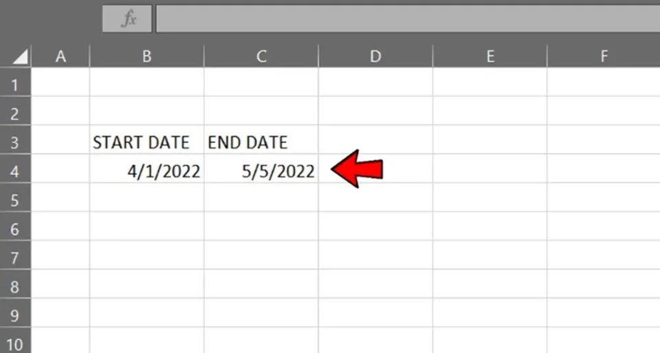 Cách tính số ngày giữa hai thời điểm trong Excel