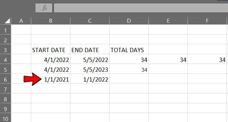 Cách tính số ngày giữa hai thời điểm trong Excel