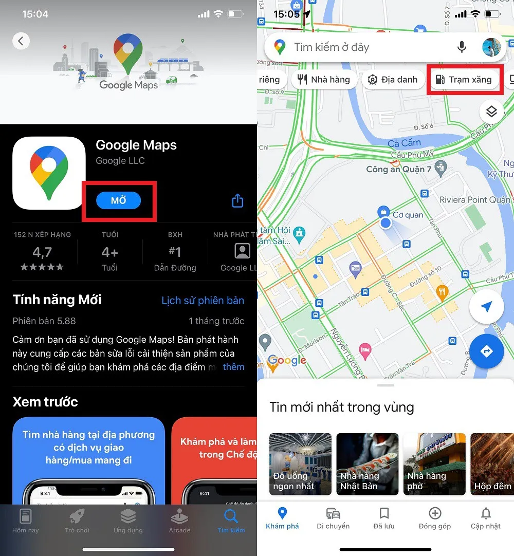 Cách tra cứu cây xăng gần đây nhất bằng Google Maps trên điện thoại cực kỳ tiện lợi