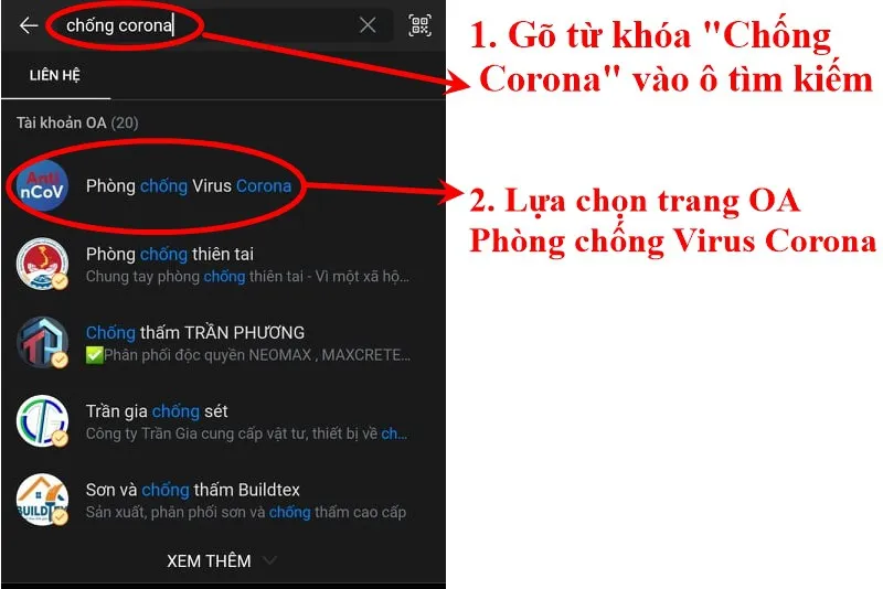 Cách tra cứu tình hình dịch COVID-19 trên Zalo