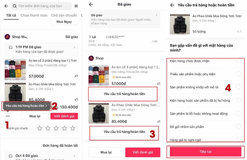 Cách trả hàng trên TikTok và hoàn tiền nhanh chóng, thao tác đơn giản sau khi đã nhận được hàng