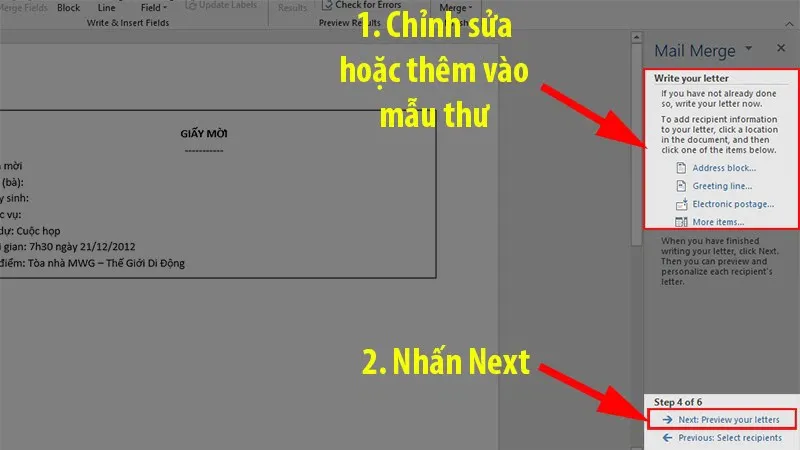 Cách trộn thư trong Word đơn giản nhưng không phải ai cũng biết