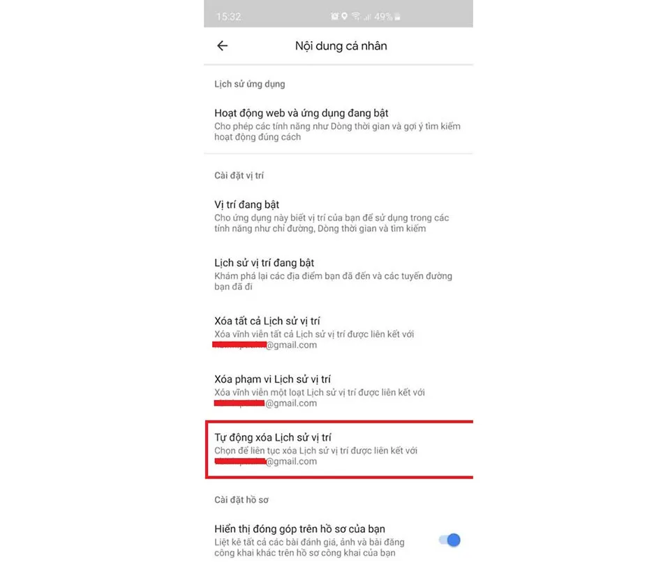 Cách tự động xóa lịch sử vị trí trên Google Maps