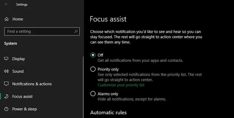 Cách tùy biến thông báo trên Windows 10 bằng Focus Assist