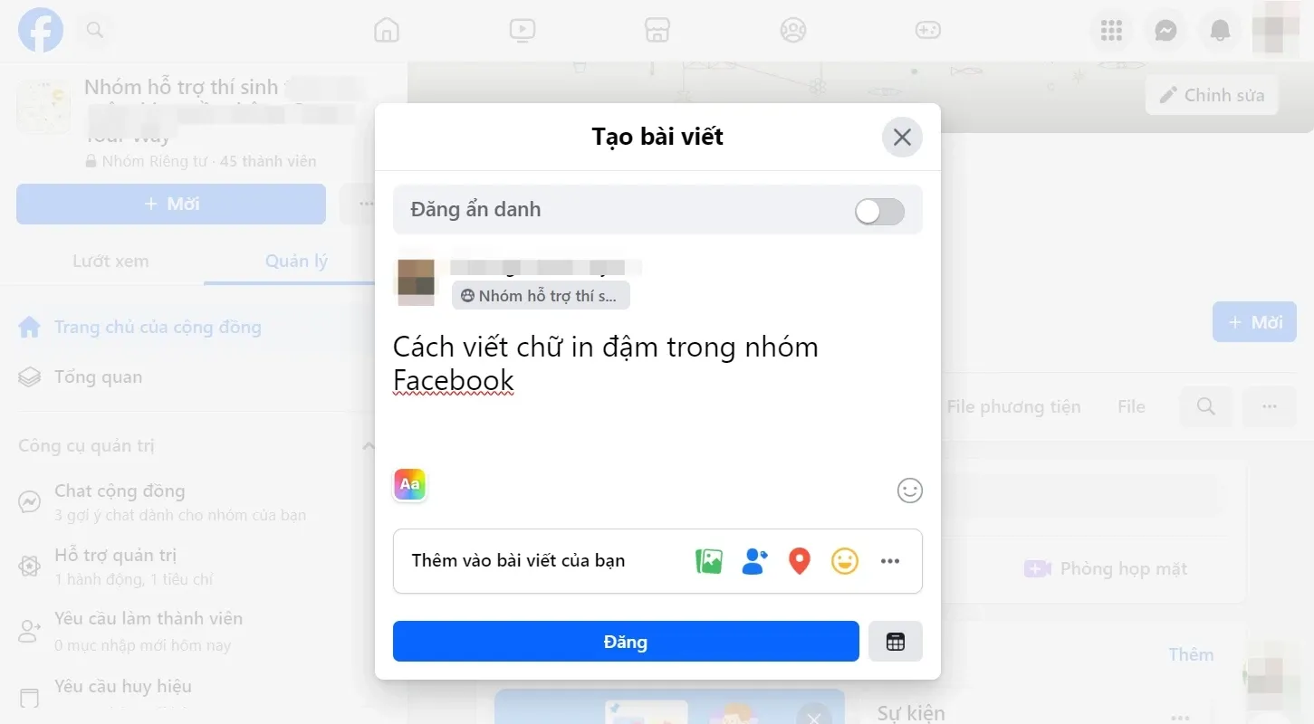 Cách viết chữ in đậm trên Facebook chuyên nghiệp để tạo ấn tượng cho bài viết