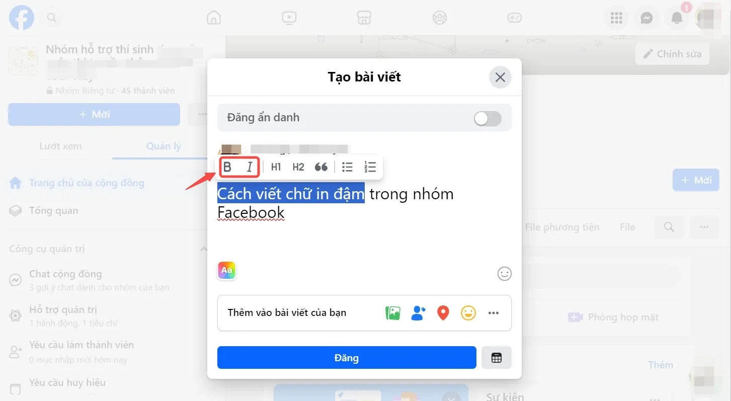 Cách viết chữ in đậm trên Facebook chuyên nghiệp để tạo ấn tượng cho bài viết