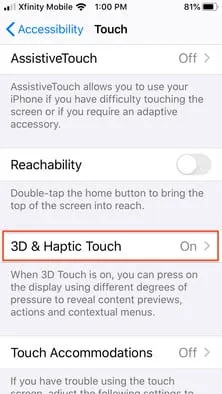 Cách vô hiệu hóa 3D Touch trong iOS 13