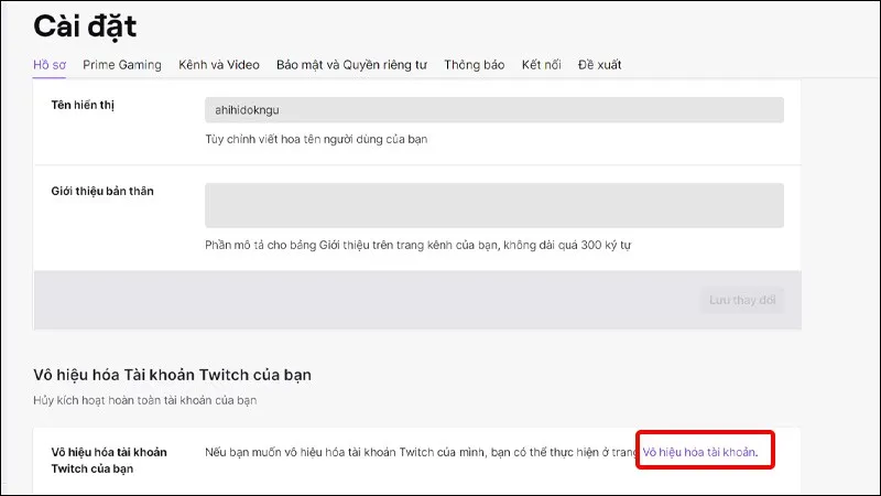 Cách vô hiệu hóa tài khoản Twitch cực đơn giản