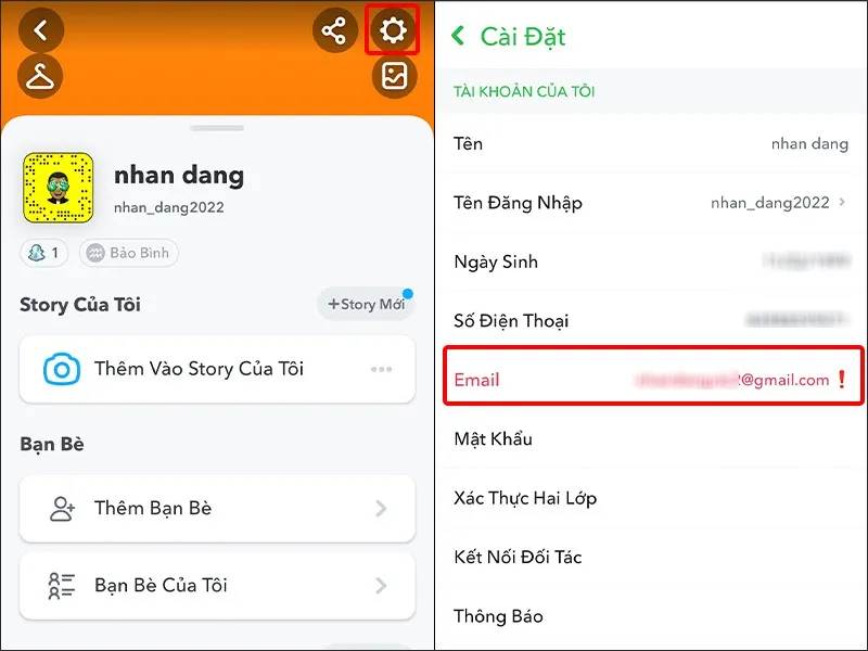 Cách xác thực địa chỉ Email trên ứng dụng Snapchat