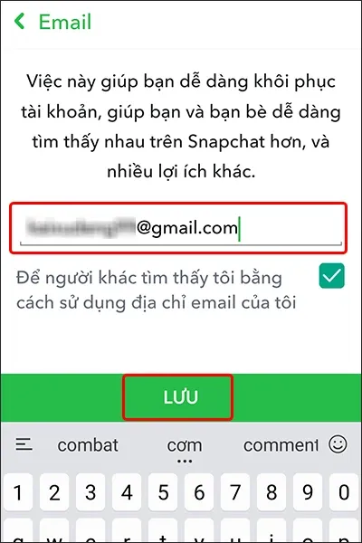 Cách xác thực địa chỉ Email trên ứng dụng Snapchat