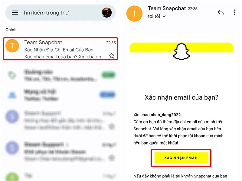 Cách xác thực địa chỉ Email trên ứng dụng Snapchat