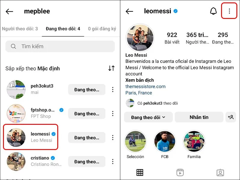 Cách xem giới thiệu chi tiết tài khoản Instagram của người nổi tiếng cực dễ