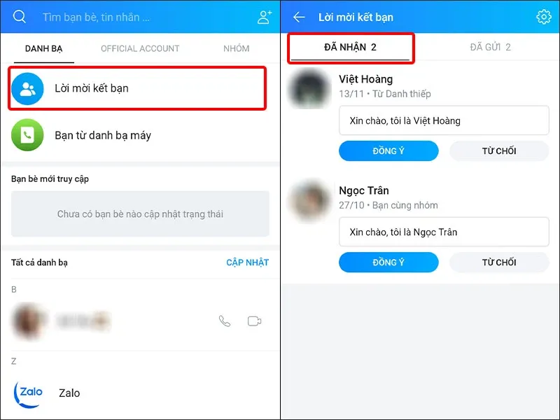 Cách xem lại lời mời kết bạn đã gửi, đã nhận trên Zalo cực đơn giản