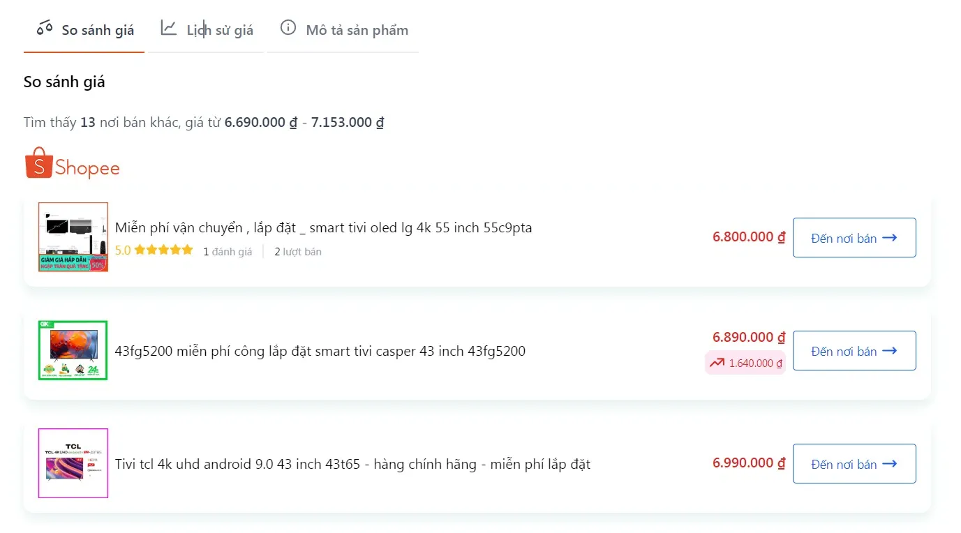 Cách xem lịch sử giá Shopee, Lazada, Tiki để săn sale đúng giá, mua được giá tốt nhất