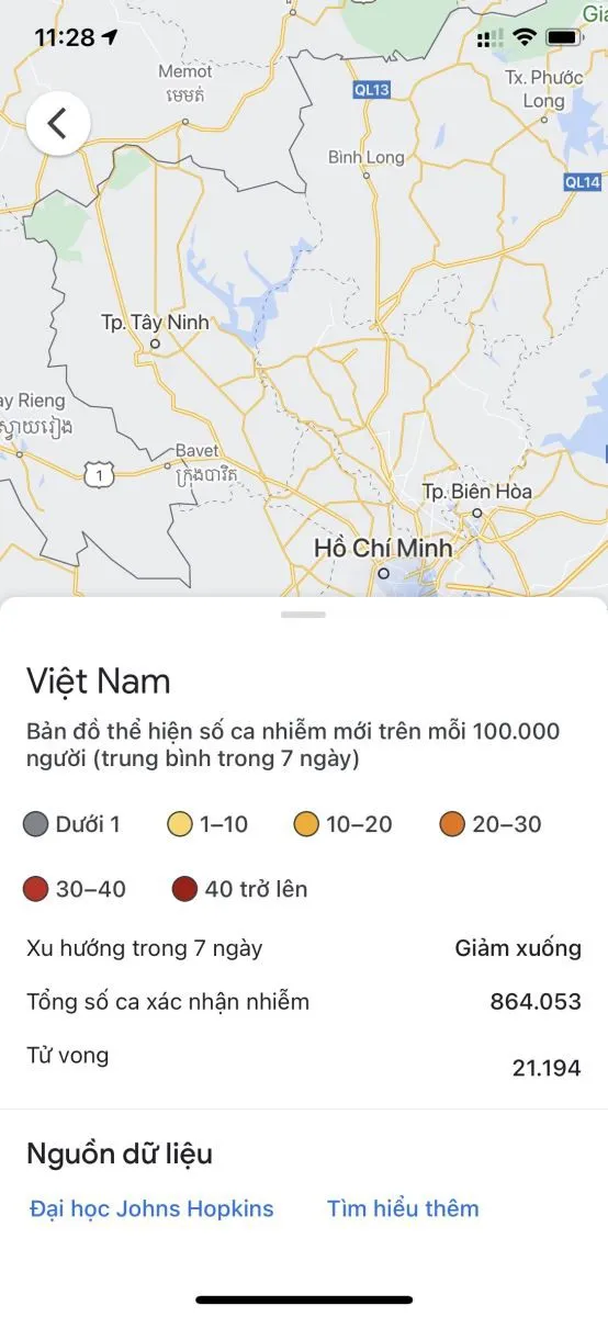 Cách xem tình hình dịch Covid-19 từng khu vực bằng Google Maps giúp cảnh báo mức độ lây nhiễm