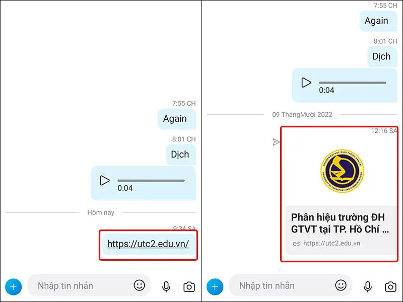 Cách xem trước liên kết bản web trên ứng dụng Skype