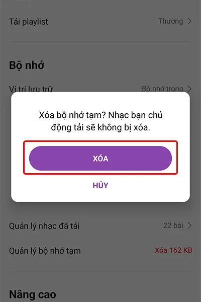 Cách xóa bộ nhớ tạm trên ứng dụng Zing MP3 đơn giản, nhanh chóng