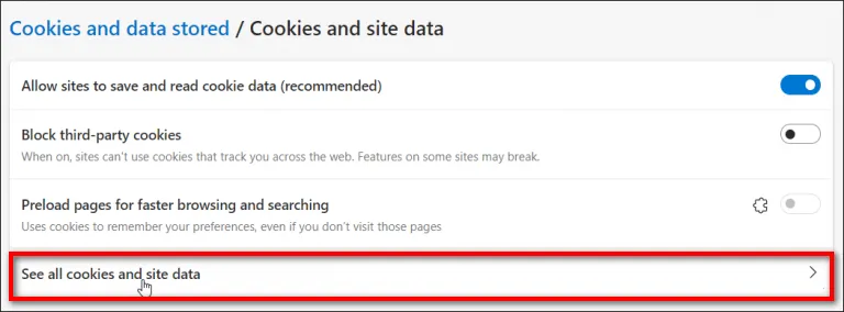 Cách xóa cookie trên Microsoft Edge cho một trang web cụ thể