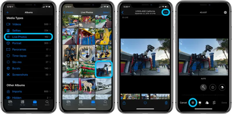 Cách xóa hiệu ứng Live Photos đã chụp trên ảnh đối với iPhone