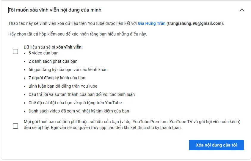 Cách xóa kênh Youtube đơn giản và nhanh chóng