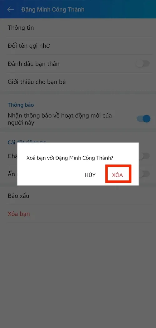 Cách xoá kết bạn trên Zalo cực nhanh chóng bằng điện thoại