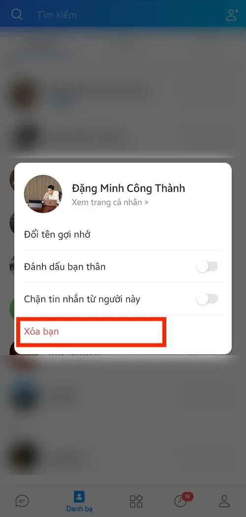 Cách xoá kết bạn trên Zalo cực nhanh chóng bằng điện thoại