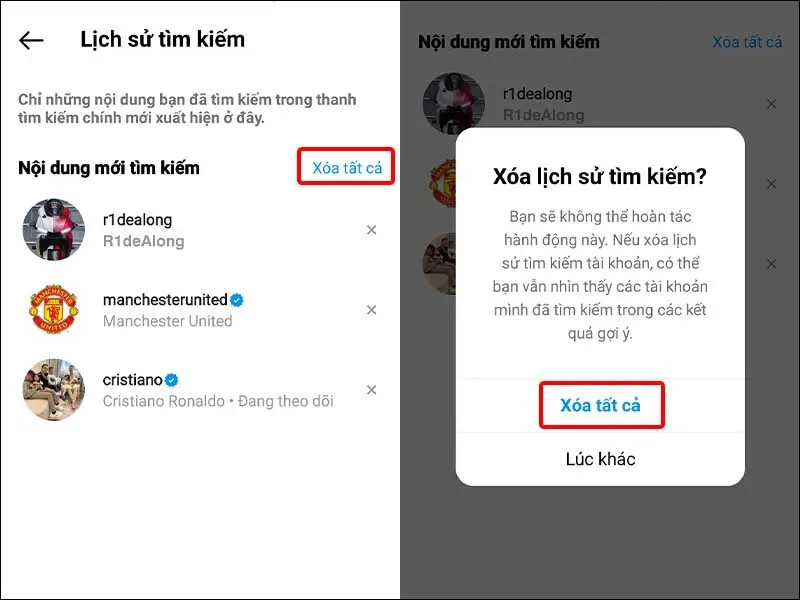 Cách xóa lịch sử tìm kiếm Instagram đơn giản và nhanh chóng