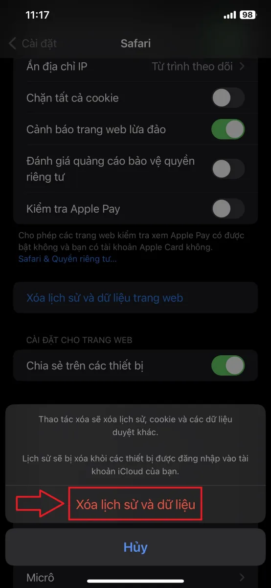 Cách xóa lịch sử trên iPhone để tiết kiệm bộ nhớ lưu trữ