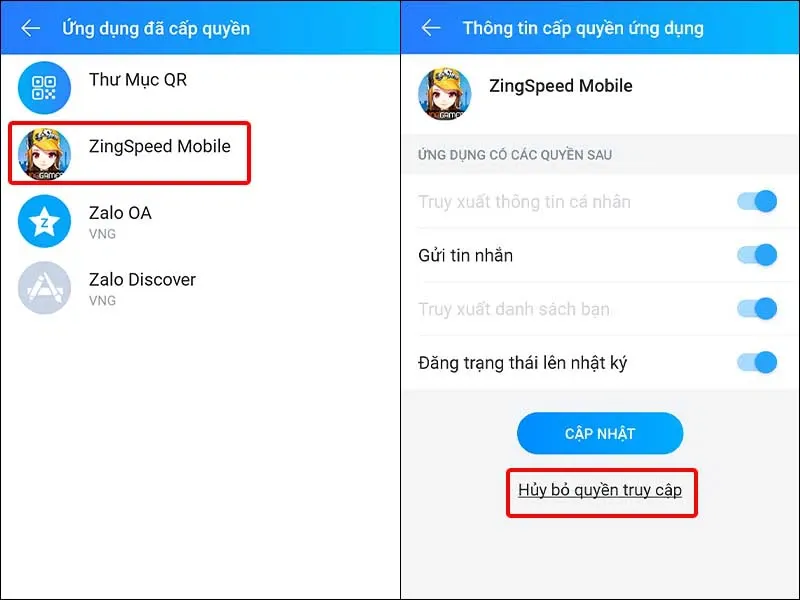 Cách xóa ứng dụng đã cấp quyền trên Zalo đơn giản và nhanh chóng
