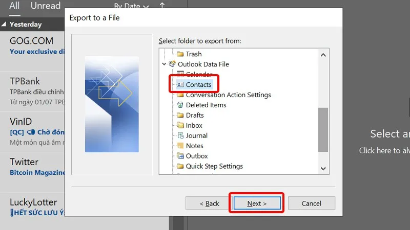 Cách xuất Danh bạ từ Outlook cho máy tính cực dễ