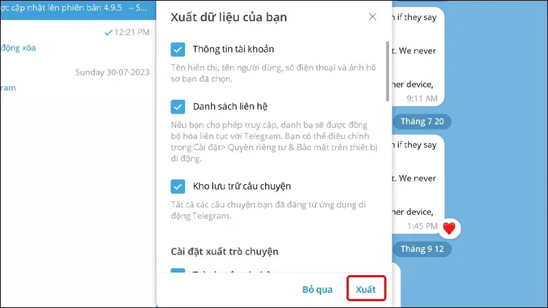 Cách xuất lịch sử trò chuyện trên Telegram vô cùng nhanh chóng