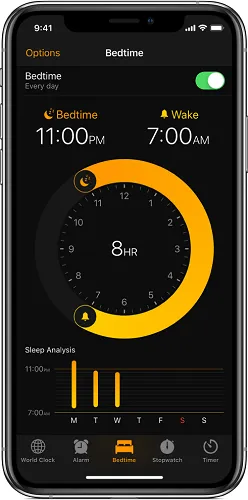 Cài đặt báo thức và giờ đi ngủ trên iPhone