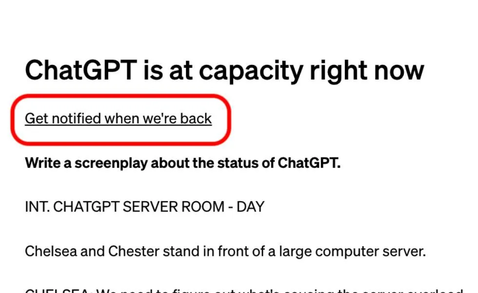 ChatGPT is at capacity right now là lỗi gì? Cách xử lý nhanh gọn nhất mà bạn cần biết