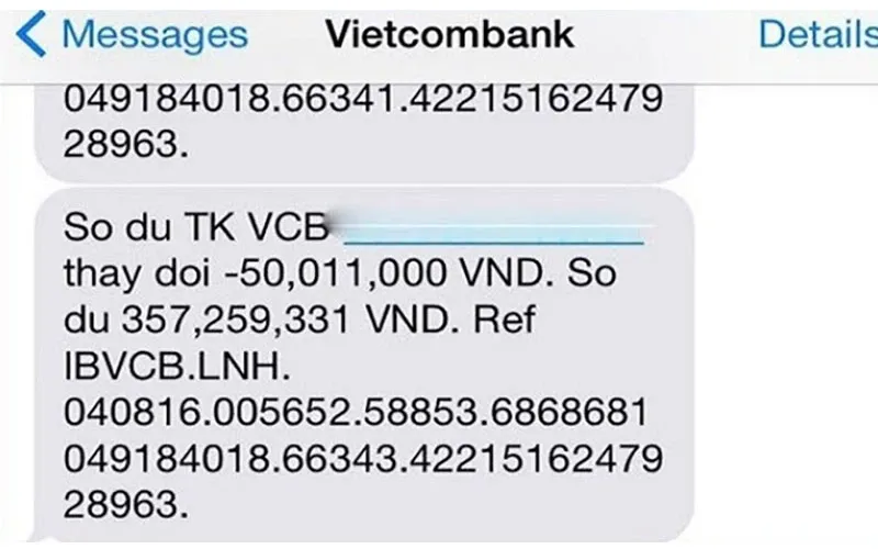 Chi tiết 2 cách đăng ký SMS Banking Vietcombank