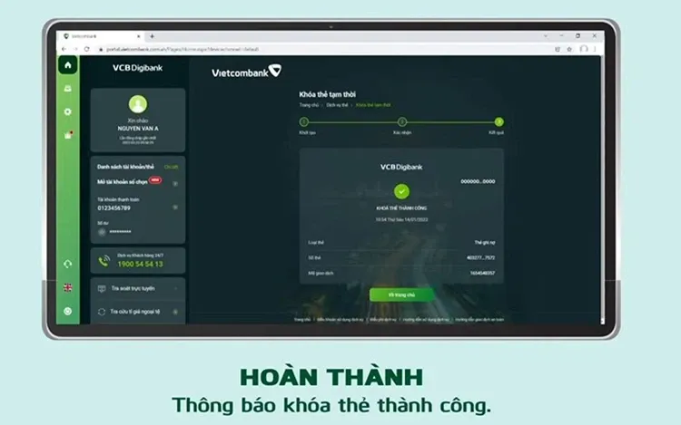 Chi tiết 6 cách khóa thẻ Vietcombank tạm thời khi không sử dụng hoặc mất thẻ