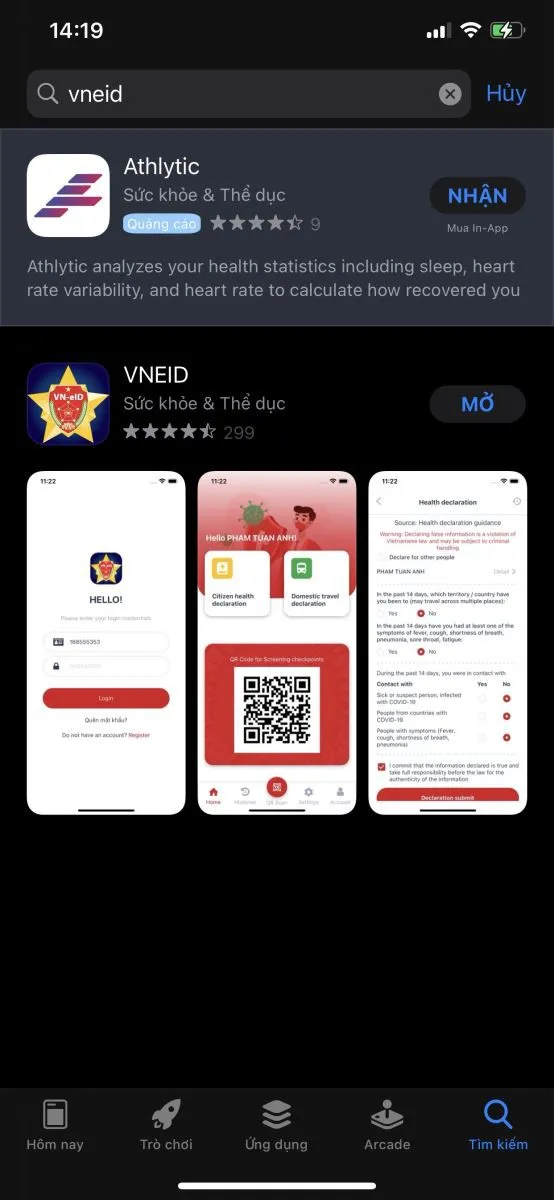 Chi tiết cách dùng app VNEID để khai báo y tế và khai báo di chuyển nội địa