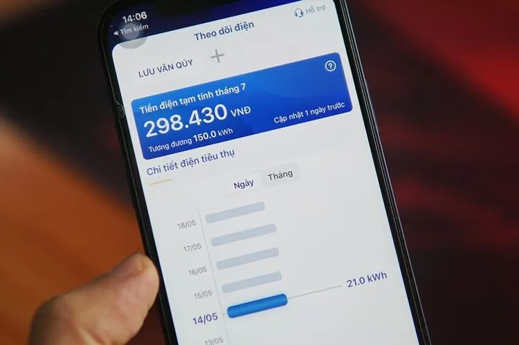 Chi tiết cách theo dõi lượng điện tiêu thụ hàng ngày trên điện thoại cực dễ bằng EPoint