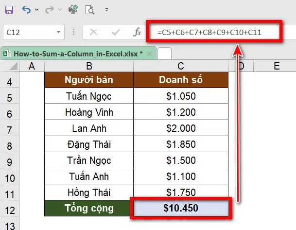 Chia sẻ 12 cách tính tổng trong Excel vô cùng đơn giản nhưng không phải ai cũng biết