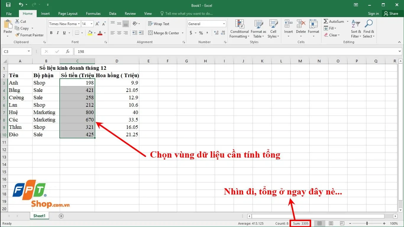 Chia sẻ 12 cách tính tổng trong Excel vô cùng đơn giản nhưng không phải ai cũng biết