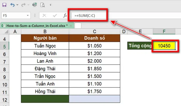 Chia sẻ 12 cách tính tổng trong Excel vô cùng đơn giản nhưng không phải ai cũng biết