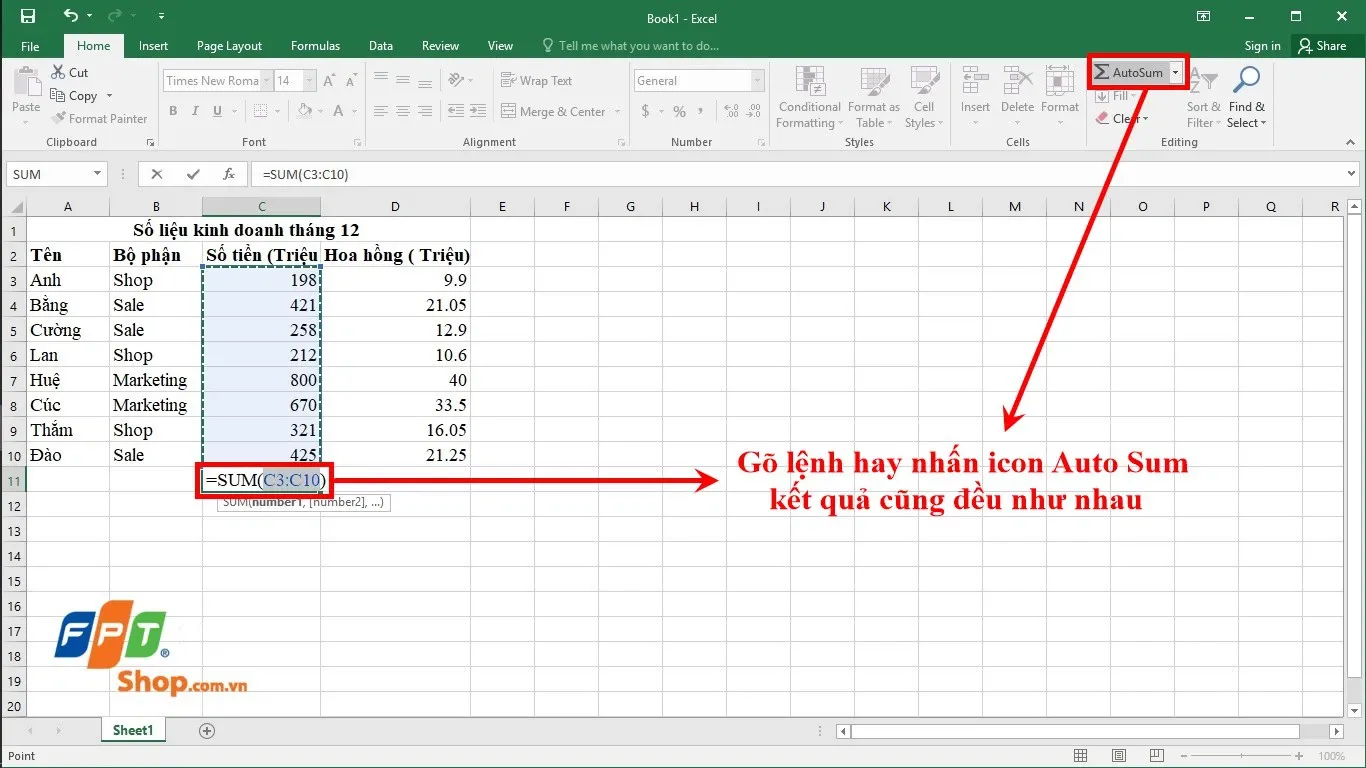 Chia sẻ 12 cách tính tổng trong Excel vô cùng đơn giản nhưng không phải ai cũng biết