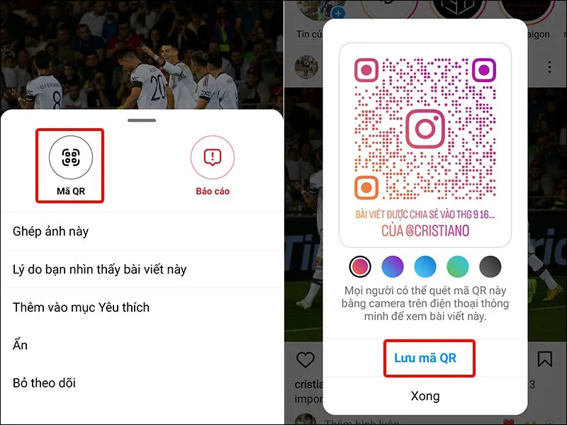 Chia sẻ bài viết trên Instagram bằng mã QR cực nhanh chóng