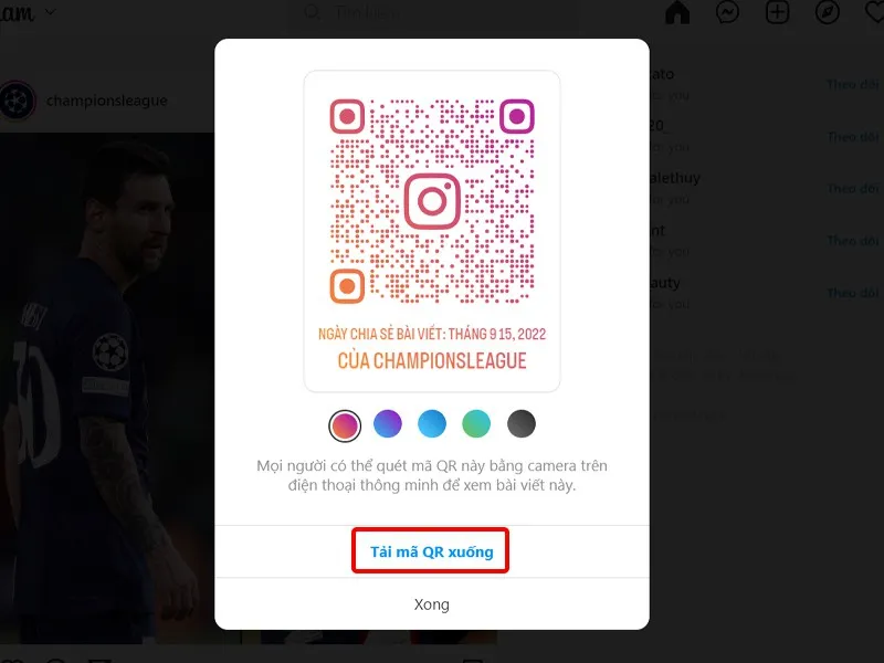 Chia sẻ bài viết trên Instagram bằng mã QR cực nhanh chóng